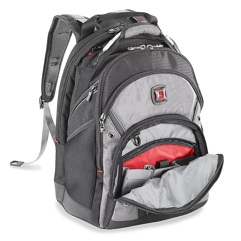 SwissGear Laptop Travel Backpack Gray Black Multi-Compartment School Bag NWT J - Picture 3 of 4
